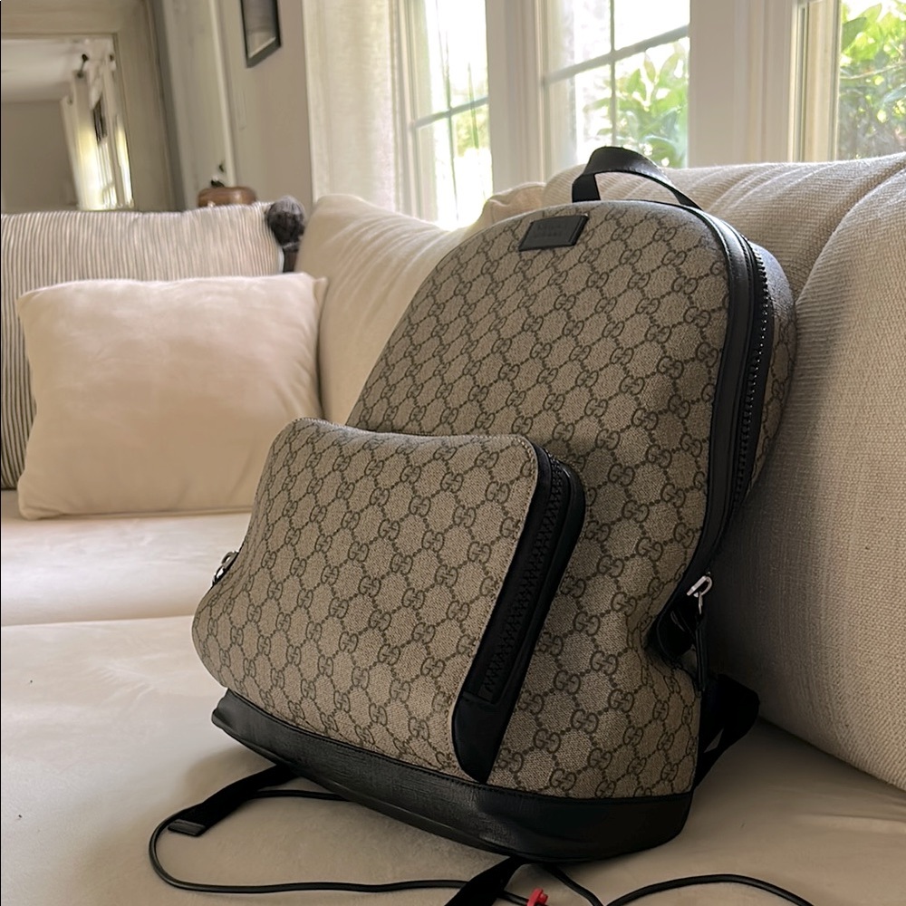 Gucci Brown and Black Backpack with Iconic Design
